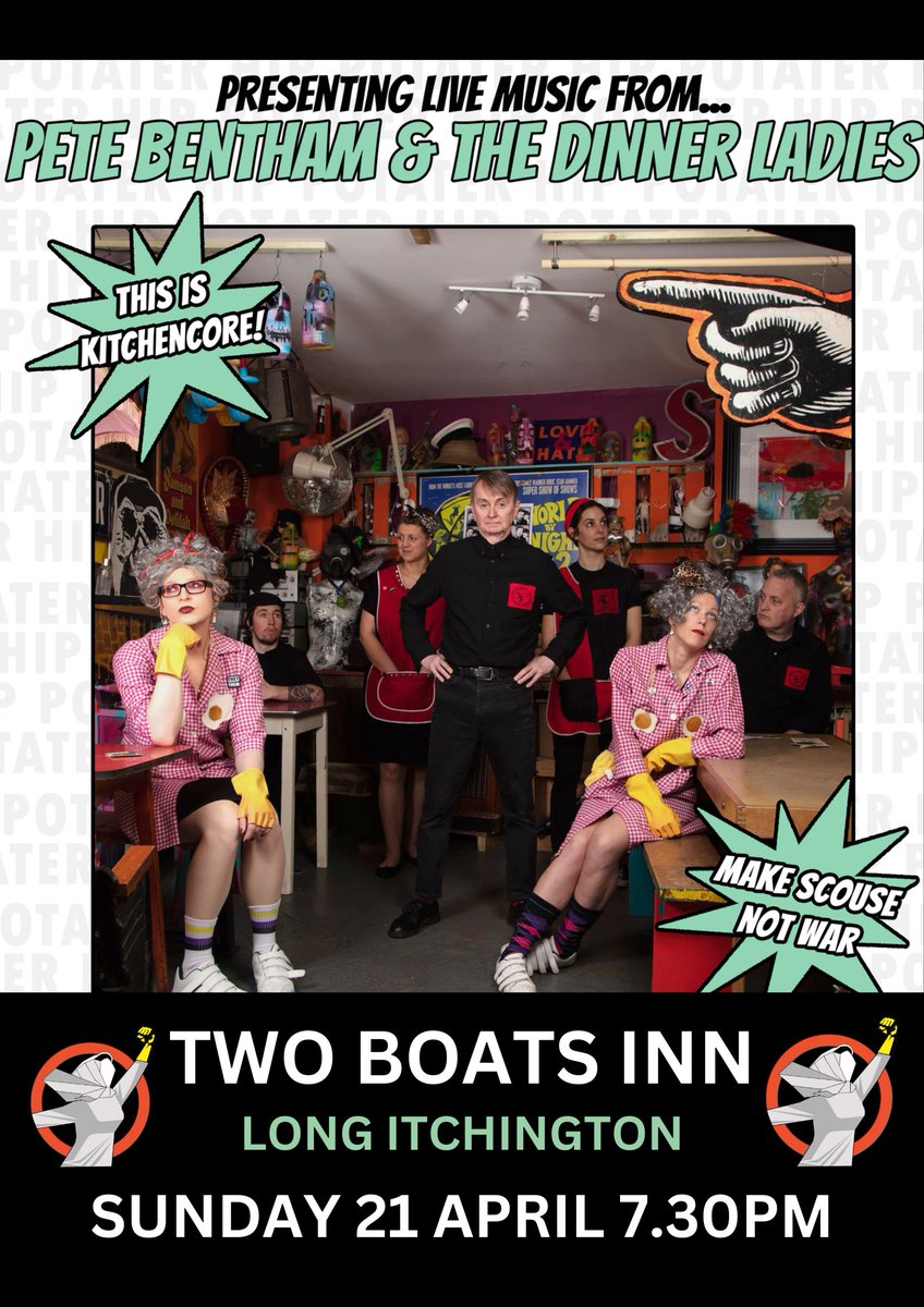 This Sunday Pete Bentham and the Dinner Ladies play one of our favourite little gigs The Two Boats, Long Itchington near Coventry. It's a free show and we are onstage at 7.30pm. All info here: fb.me/e/4pMhDCdin