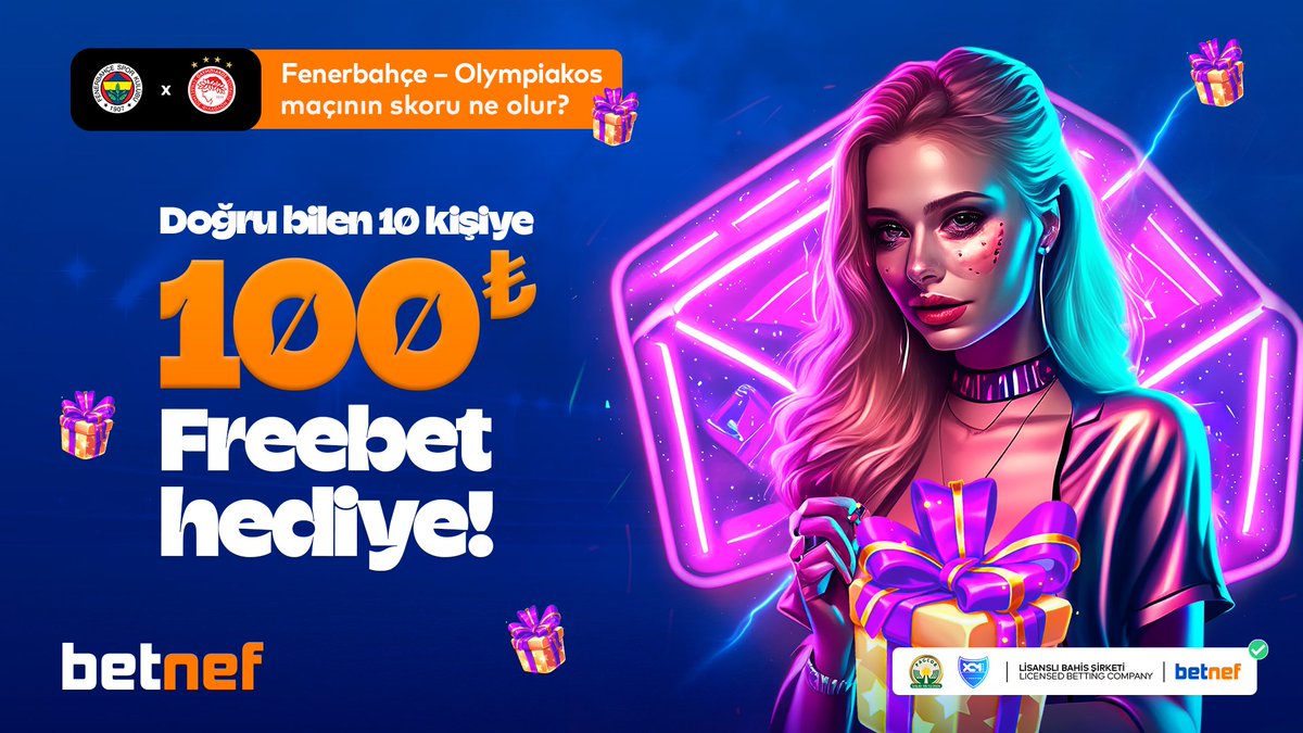 📮 Betnef'ten Freebet kampanyası!

🎁Fenerbahçe - Olympiakos maçının skoru ne olur? Doğru tahmin eden 10 kişiye 100₺ Freebet!

⏩ Tahmini ve kullanıcı adını formda paylaş!

⁉️ Twitter hesabımızı takip et, posta RT at

📲 forms.gle/wEFUY4CCxaJHQX…