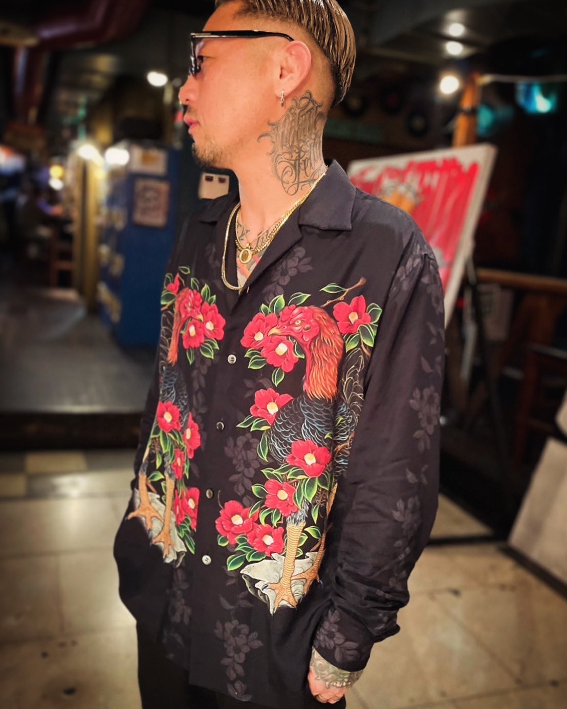 菊花繚乱 L/S Aloha Shirt 信州まなぶ 2023 collection 