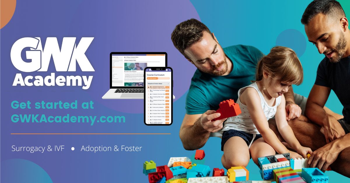 GWK Academy is just one to start your #journeytofatherhood, but here's some of the ways we're different:

🌈 Gay dad-to-be focused resources
💰 Discounts for surrogacy & IVF
🤝 Mentors & monthly meetings
💻 Workshops w/ experts
🏡 No conference required

gwkacademy.com