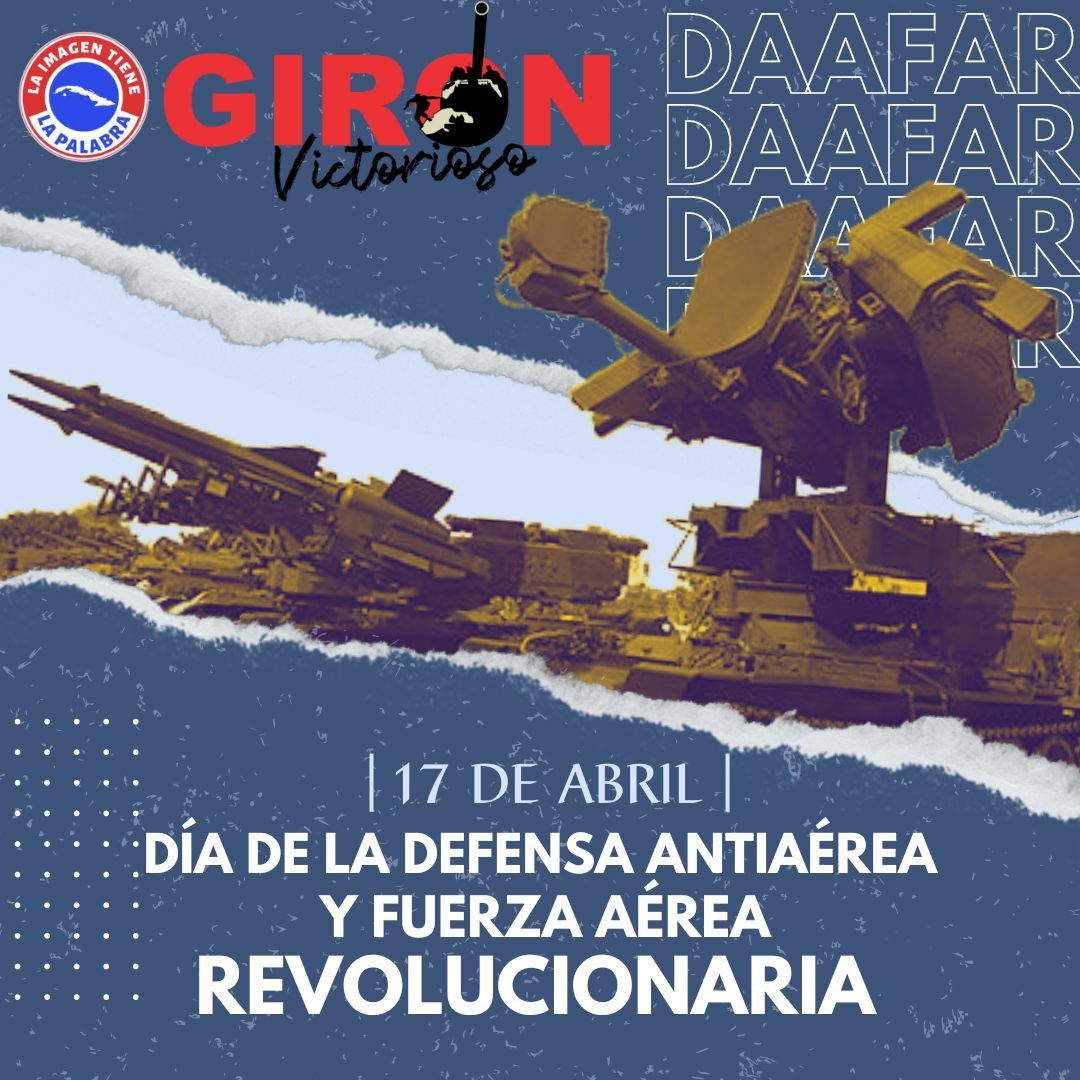 El 17 de abril se eligió como fecha de la fundación de la DAAFAR porque ese día de 1961 fueron las primeras acciones conjuntas de la fuerza aérea y la artillería, escenario donde se derribaron nueve aviones y se hun­dieron barcazas enemigas. #GirónVictorioso @Granma_Digital