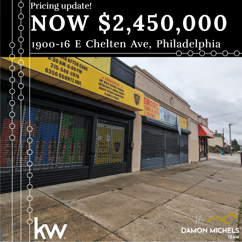 Price improvement alert for 1900-16 E Chelten Ave! Now's the perfect time to make your move and seize this incredible opportunity. Contact us today to schedule a viewing! 
#PriceImprovement #PriceReduction #Philadelphia #KWMainLine #TheDamonMichelsTeam