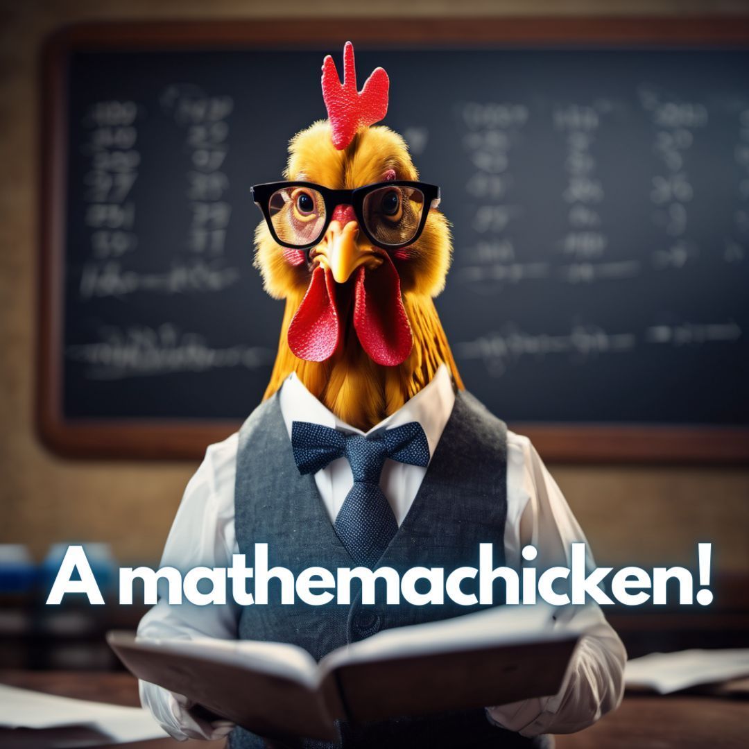 🐔📚 Counting eggs and cracking jokes! Meet the mathemachicken! 

#MathWhiz #ChickensCanCount #BackyardChickens #ChickensOfInstagram #UrbanChickens #BackyardPoultry #ChickenLove #EggLover #HenHouse #CluckCluck #Chickenscratch #happyhens