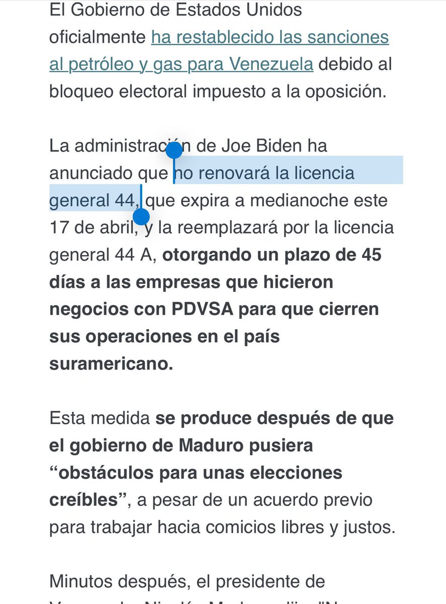 #ATENCION | Se confirma que Colombia NO podría importar gas de Venezuela. La licencia 44 que permitía su comercialización se cae con las nuevas sanciones impuestas por EE.UU. a la tiranía de Maduro. Ecopetrol nos confirmó (como pueden ver) que era precisamente esa licencia 44…