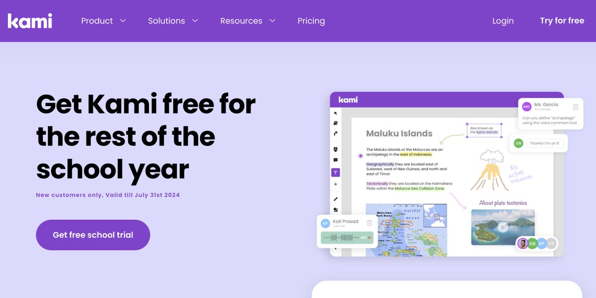 Kami is offering free plans for the rest of the school year (for new customers)! Learn more: kamiapp.com/kami-for-free/ #edtech #edchat #KamiApp #KamiHeroes