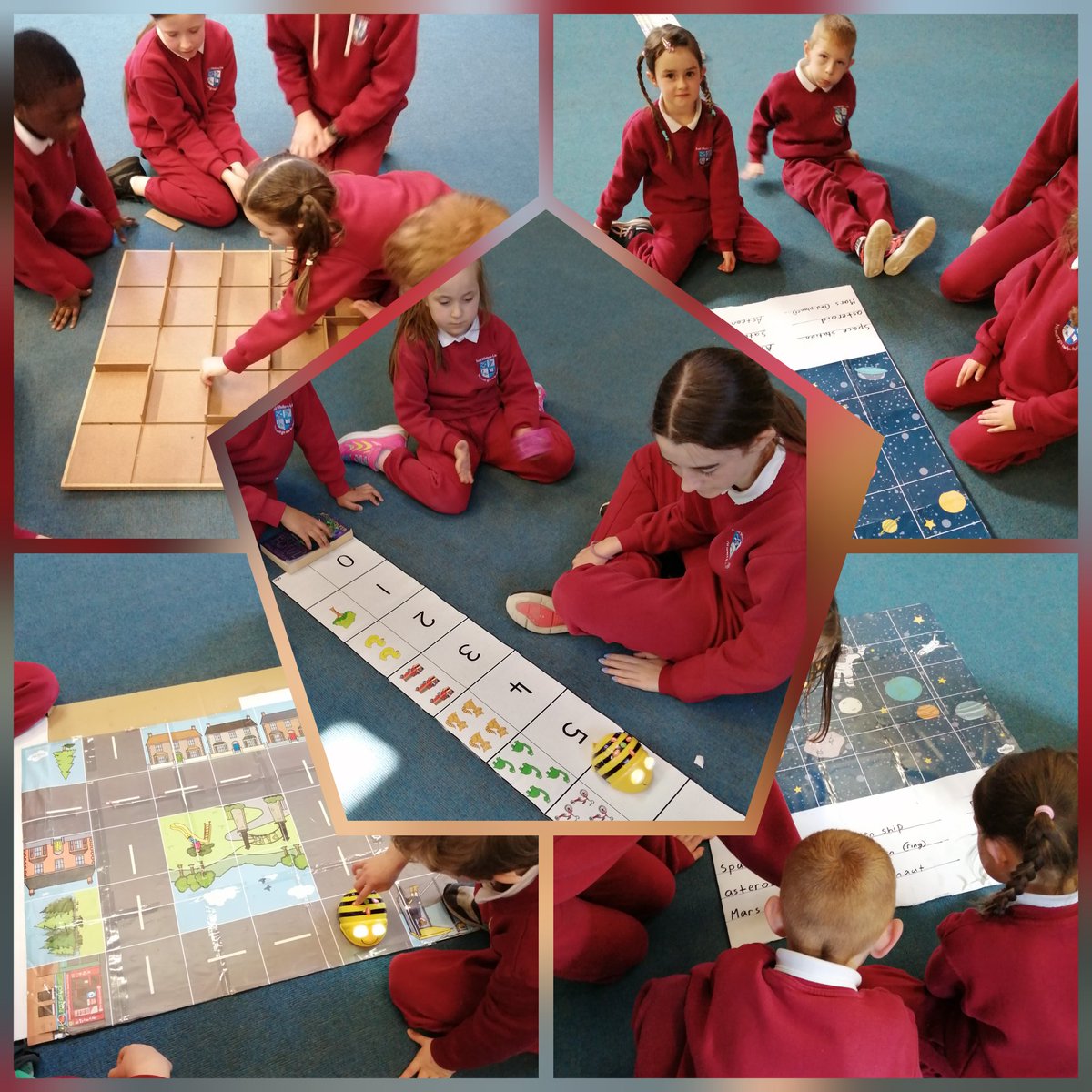 Our younger pupils got an introduction to coding this week while having great fun with Bee-Bots. Thank you to Noreen and Edel in @LEC and the pupils in 5th & 6th for peer teaching. They explored mazes, number line, 2 D shapes and the Solar system.
