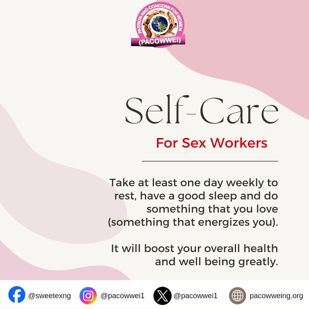 Practice self-care always.

#pacowwei
#sexworkers
#sexwork
#selfcare