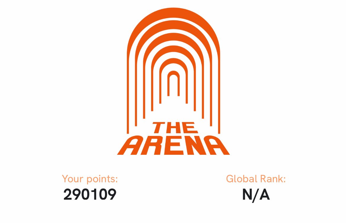 + 1,119 Arena points = 77,211 $Arena Coins

Total: 20,017,521 $Arena coins! 

20million coins from @TheArenaApp gonna be HUGE! 

⚔️🏟️