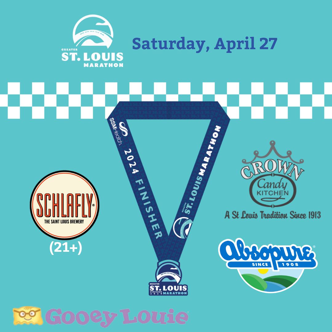 Clearly our love language for the Greater St. Louis Marathon is Gift Giving! #Runners who cross the finish line will be showered with swag and deliciousness, including a beer for those 21+ courtesy of @Schlafly, chocolate from @CrownCandy & gooey butter cookies from Gooey Louie.