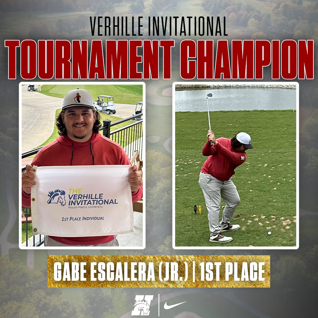 Gabe wins the Verhille Invitational today by 4 strokes! He leads the team to a 3rd Place finish! #GDTBAB