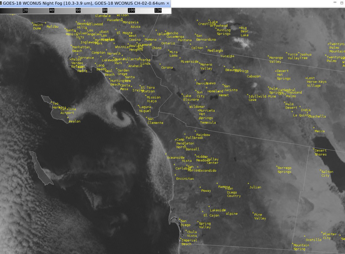 Areas of low clouds are hanging along the coast this afternoon as the marine layer slowly deepens #cawx