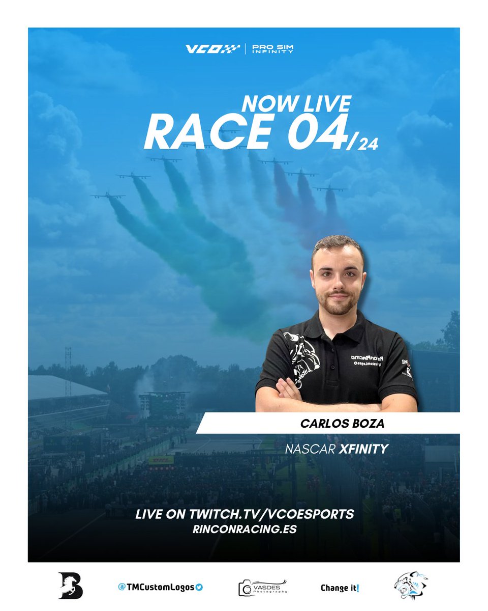 WE ARE INFINITY! 🏁
Race 4/24 is now live

👤 @ByLiyo 
📌 Autodromo Nazionale Monza

twitch.tv/vcoesports
@vcoesports @Bjsimracin1 @TMCustomLogos