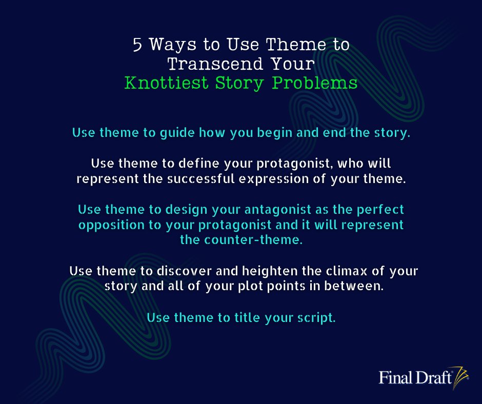 When you find yourself encountering a story challenge, ask yourself, “Is this in service of my theme?” If not, this is the place to innovate, change & refine. Details, along with a fun writing assignment: bit.ly/4b16Xsn