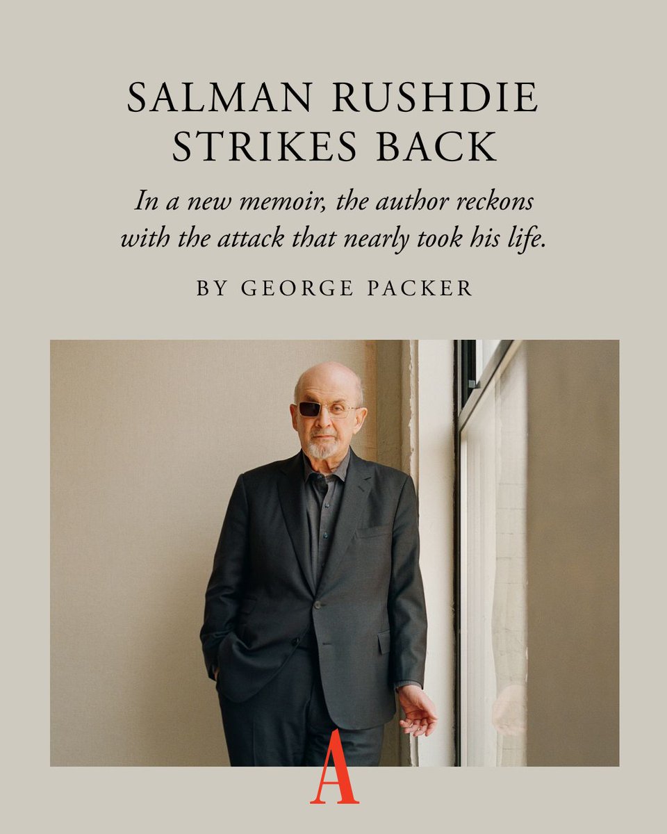 The idea for which Salman Rushdie nearly died is the freedom to say what he wants, George Packer writes: “Rushdie survived, but he has too many scars to be certain that the idea will. This book is his way of fighting back.” theatln.tc/boxyhyKB