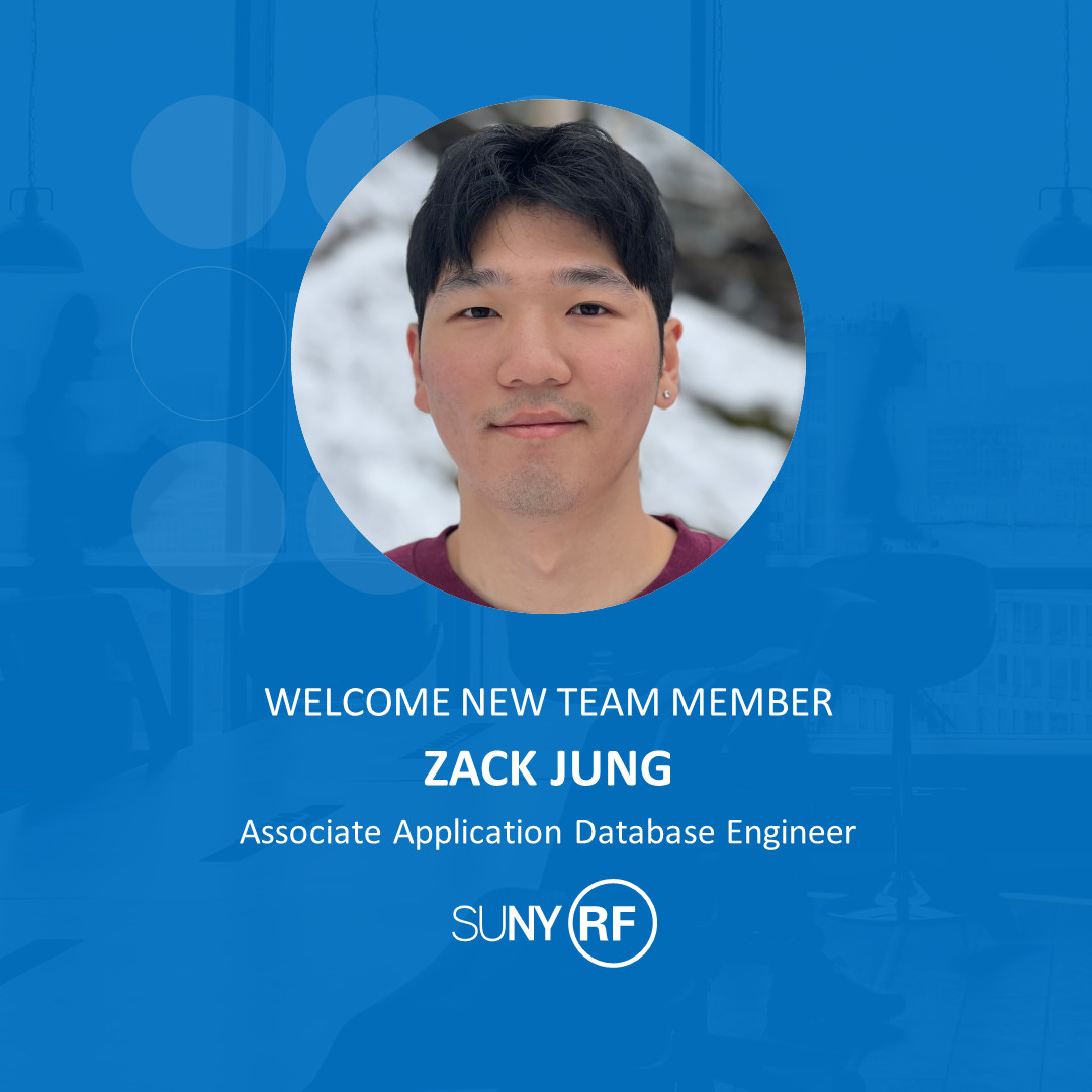 We'd like to welcome back Zack Jung, who joined SUNY RF as an Associate Application Database Engineer in the Information Technology Services department. Zack was an intern at SUNY RF in the fall of 2023. We are excited to have you onboard Zack! #SUNYImpact