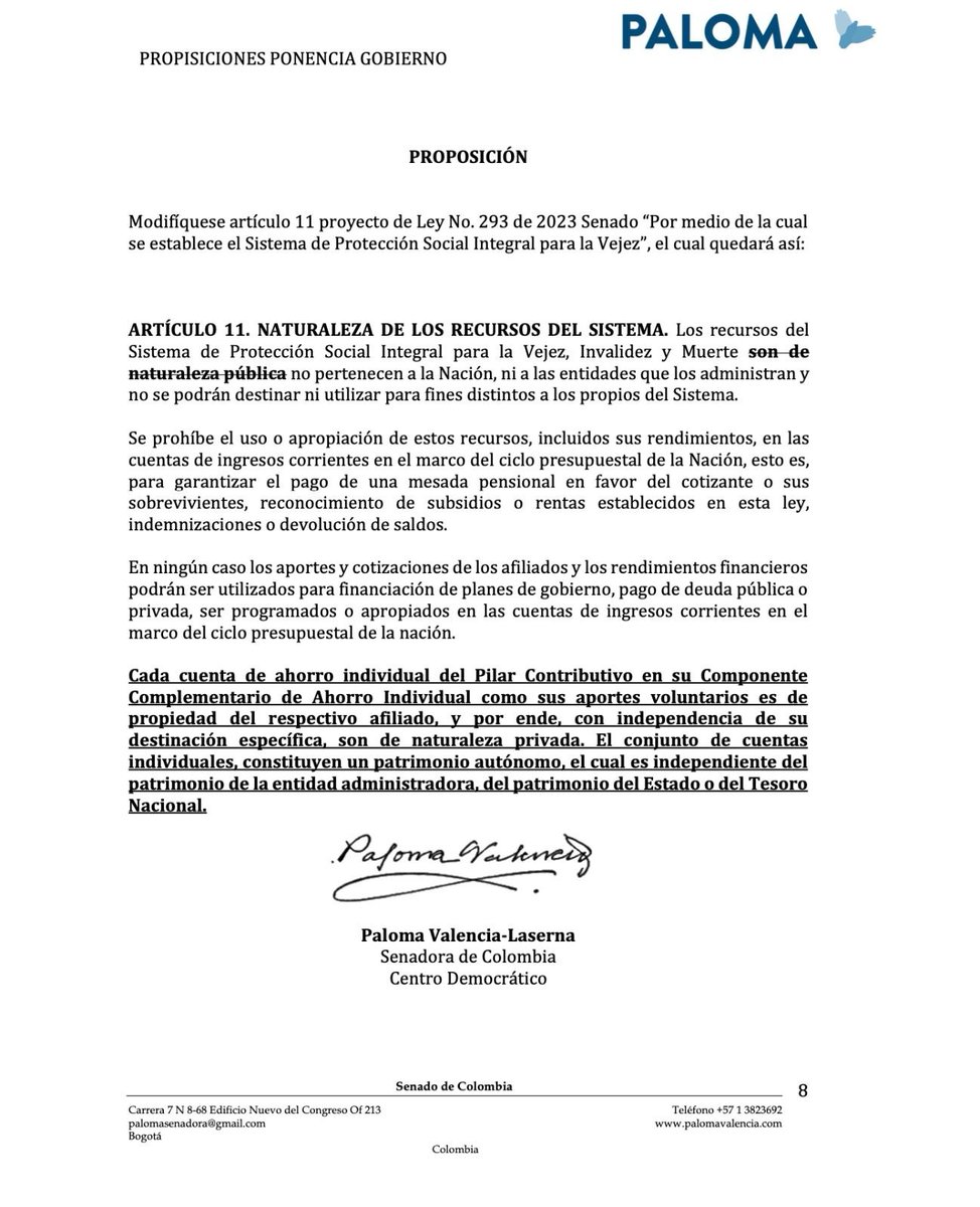 4- Los ahorros del sistema NO son públicos. Una parte pertenece a los colombianos en sus cuentas individuales. Proponemos quitar esta parte que expropia los ahorros de los colombianos.