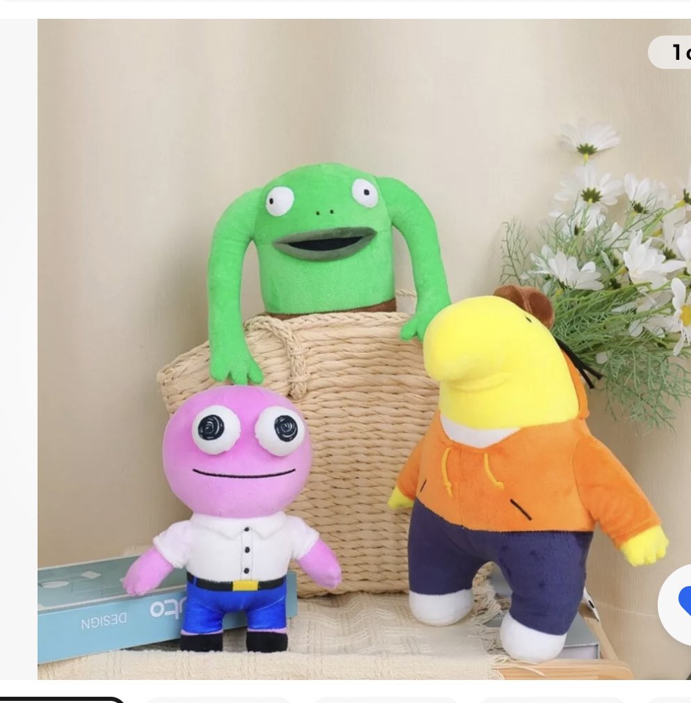 Bootleg smiling friends plushes