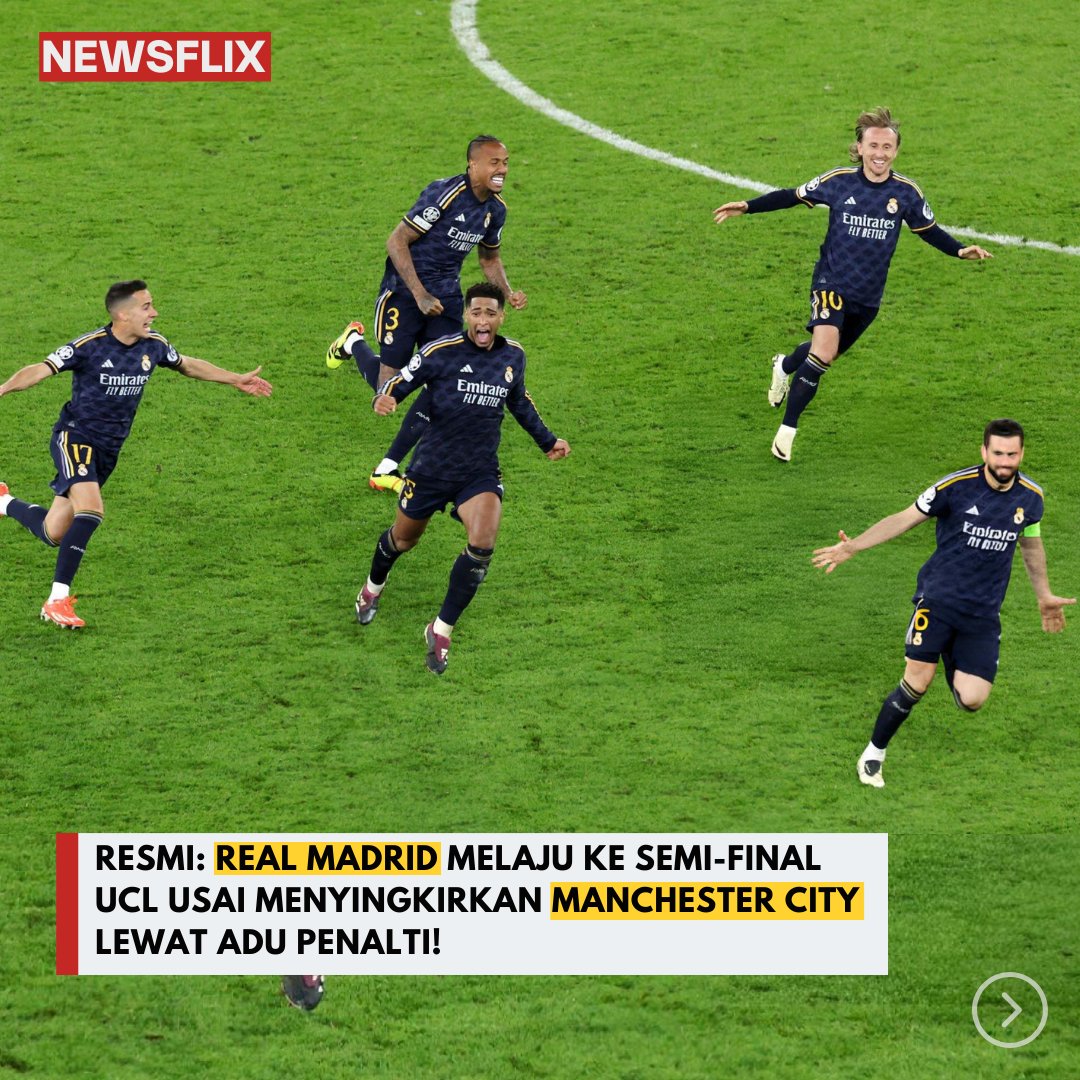 RESMI: Real Madrid melaju ke semi-final UCL usai menyingkirkan Manchester City lewat adu penalti!