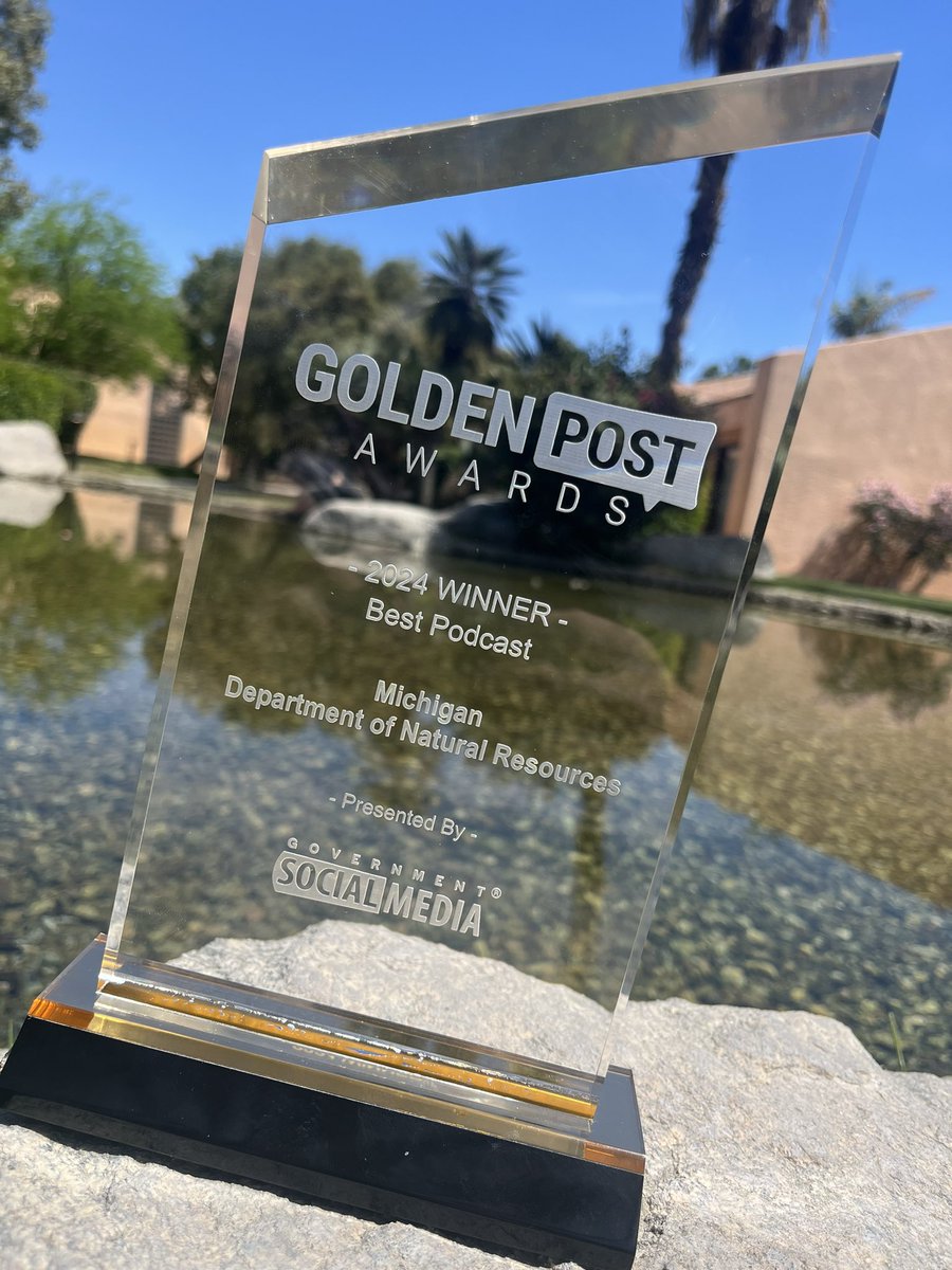 I was honored today to accept a 2024 #GoldenPostAward on behalf of the <a href="/MichiganDNR/">Michigan Department of Natural Resources</a> Wildlife Division for their Wildtalk Podcast. It was great to have several DNR staff join me virtually for the #GSMCON2024 awards ceremony. Congrats again to the DNR team and all the finalists!