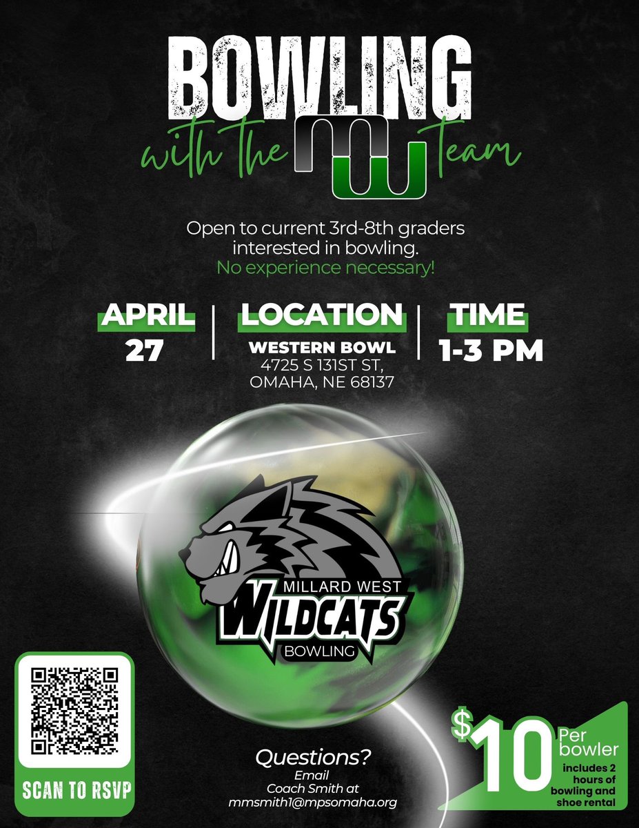 Future Wildcats - come out for a fun afternoon of bowling with the MW Bowling Team! <a href="/MWHSactivities/">Millard West Activities</a>