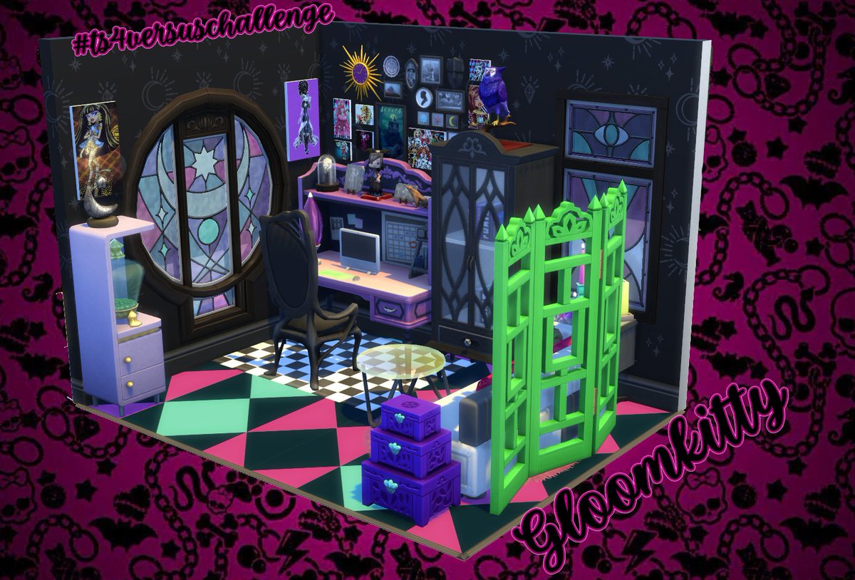 The_Gloomkitty's tweet photo. My Office entry for the #ts4versuschallenge by @patasims_design
Barbie Vs. Monster High
#SimsCreatorsCommunity #simsbuild #sims4build #ts4build #sims4challenge #buildingchallenge #RoomChallenge #ShowUsYourBuilds #Maxis #TheSims4 #ElectronicArts #TwitchStreamers #twitchaffiliate https://t.co/jPRfV4Bryt