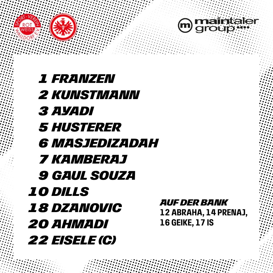 🗺 Hessenpokal-Duell 2024
📆 Octavos de final
⚽ SV Rot-WeiB Walldorf 2
      Eintracht Frankfurt        5
🏃 Philipp Eisele fue titular y jugó 
      el primer tiempo.
🏟 Sportplätzen
📝 E. Frankfurt avanzó de ronda.
➡🆚️ TSV 1860 München (21/4)
📷 Eintracht Frankfurt (prensa)