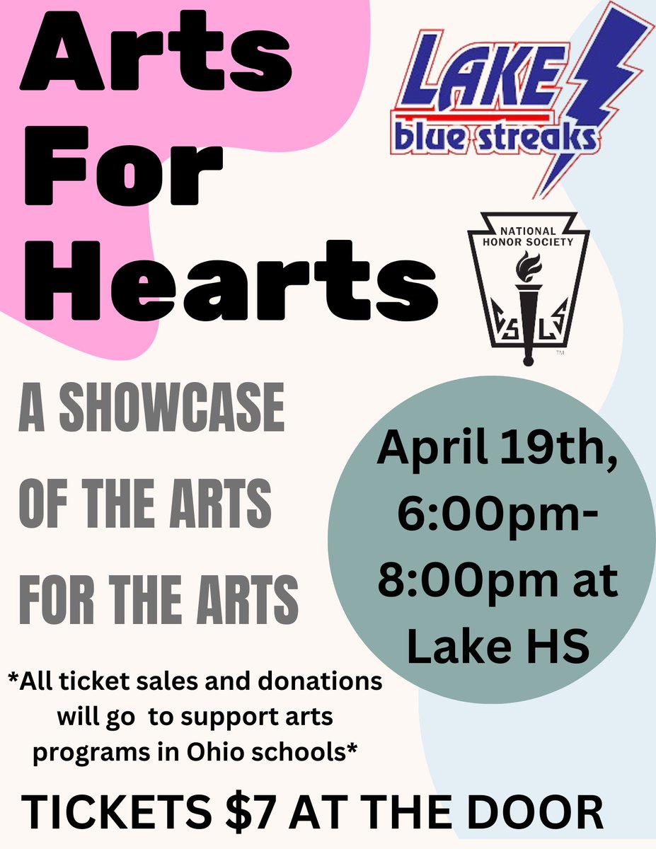 On to the next big event! Support our National Honor Society students and the arts at our annual “Arts for Hearts” celebration this Friday night! A full night of entertainment!