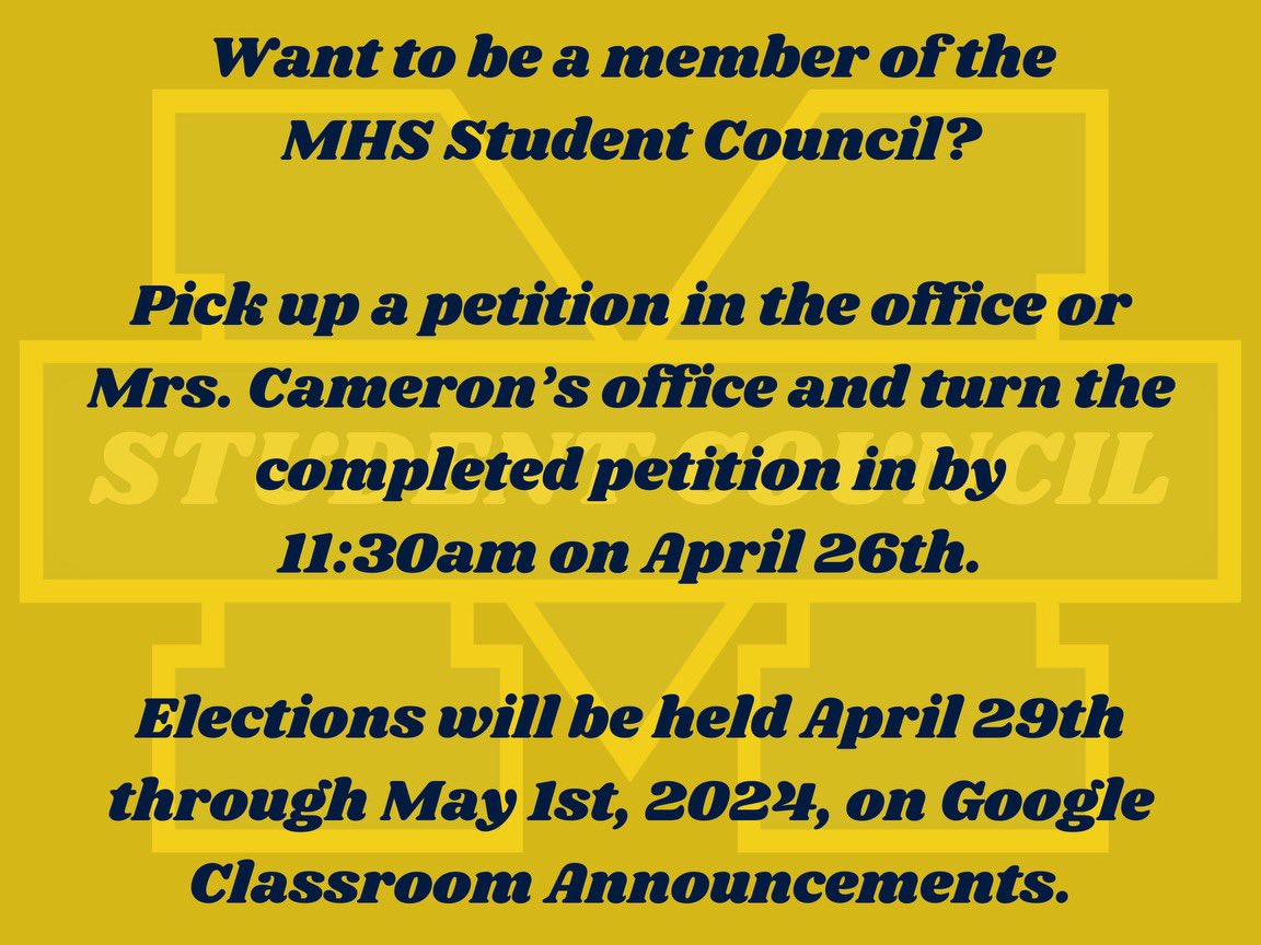 MarionHSStuCo's tweet photo. Lots of stuff happening here at MHS this week!! Make sure to check out these announcements. https://t.co/rAEQsYwqyl