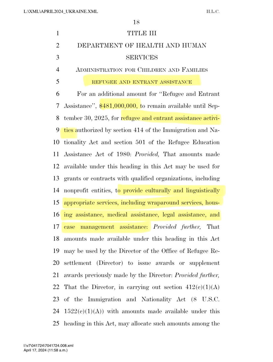 Rep_Clyde's tweet photo. Speaker Johnson’s America Last Act includes $481 MILLION for Ukrainian refugee aid.

Why would a single Republican support exacerbating our national debt to pay for housing, medical, and legal assistance for Ukrainians? https://t.co/ywoDcvO26Z