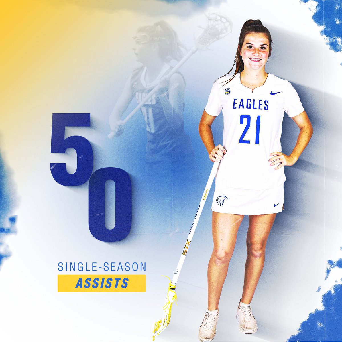 Congratulations to @kenley.zeruto on breaking the @erau_wlax single-season assist record!! #GoERAU