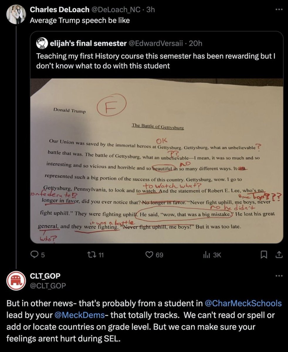 This is hilarious. These GOP clowns mocked a fake history paper blissfully unaware that it was a word for word transcript of Trumps incoherent rambling on Gettysburg. #SleepyConDon