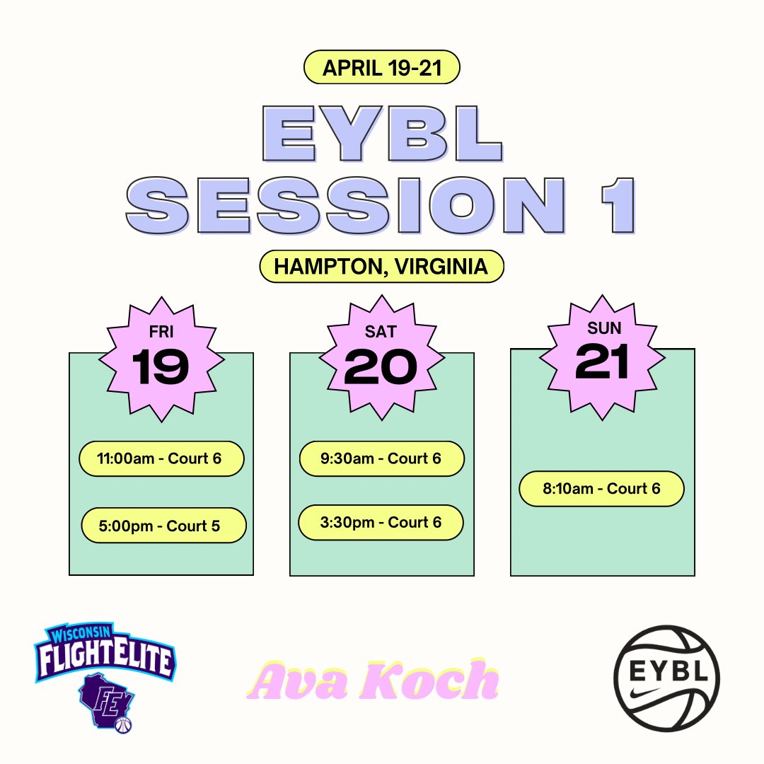 Ready for the first EYBL tournament of the year with <a href="/WiFlightElite/">Team PRIME Nation GEYBL</a> as a 2026!