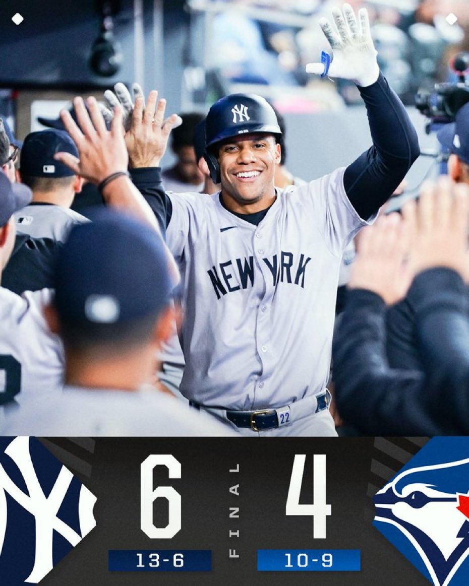 The Yankees avoid the sweep in Toronto. The Yankees go 3-3 on the road trip and will head back to the Bronx to face the Rays in 3 games.