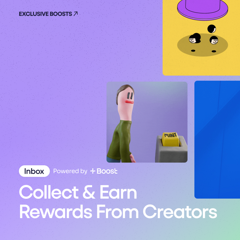 Collect and earn on today's featured boosts @lewis_osb Degenerating @masonic_tweets How To Plan Your Onchain Go-To-Market @DybusStephan Mint Exclusive for Boost Pass holders ↓ inbox.boost.xyz