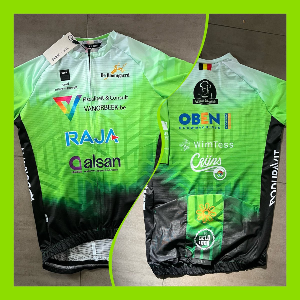 New kit day. Klaarmaken voor de #1000km @komop_tgkanker (9-11/5). Dank aan onze trouwe shirtsponsors <a href="/Duravit/">Duravit</a> <a href="/isowit/">isowit</a> @StadBilzen <a href="/BNPPFBelgie/">BNP Paribas Fortis</a> #RAJA #DeBoomgaerd #JohanVanorbeek #ObenMachines <a href="/WimTess/">Wim Snellings</a> #Alsan #TotalCrijns #WillersEetkaffeeke #Gobik Volg ons hier ! #teamgreen 🧤