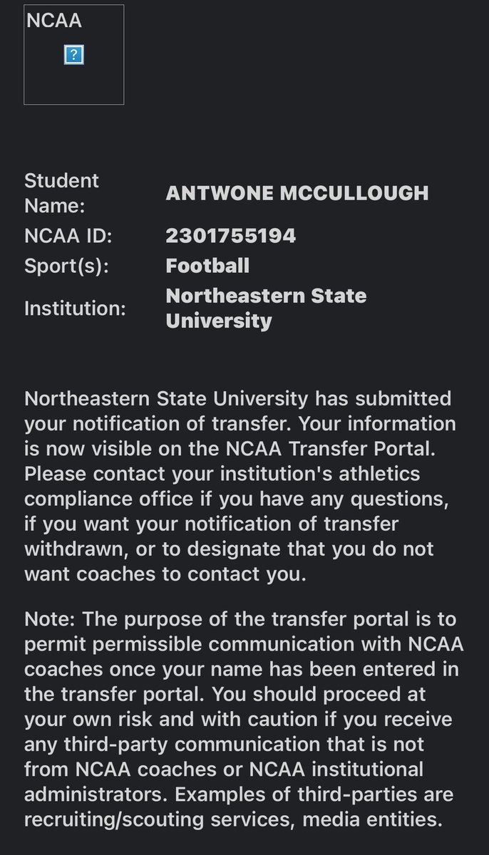 I am officially in the transfer portal !
