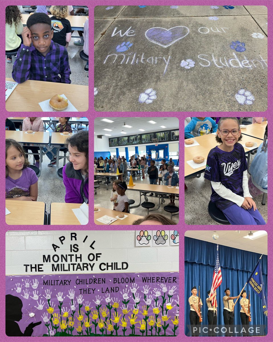 Purple Up day! We love our military students. @PointOViewES @krsimp22 @ms_norell