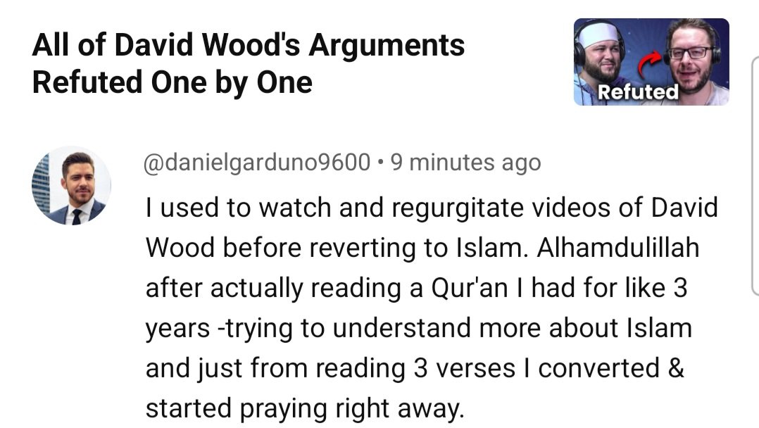 A comment on my recent video. Alhamdulillah. May Allah continue to guide this brother and any sincere Christians.
