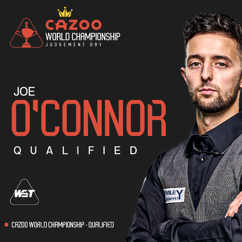 JOE O'CONNOR HAS WON IT! A marathon 10-8 victory against a valiant Matt Selt secures his place as the only Crucible debutant. #CazooWorldChampionship | @CazooHelp