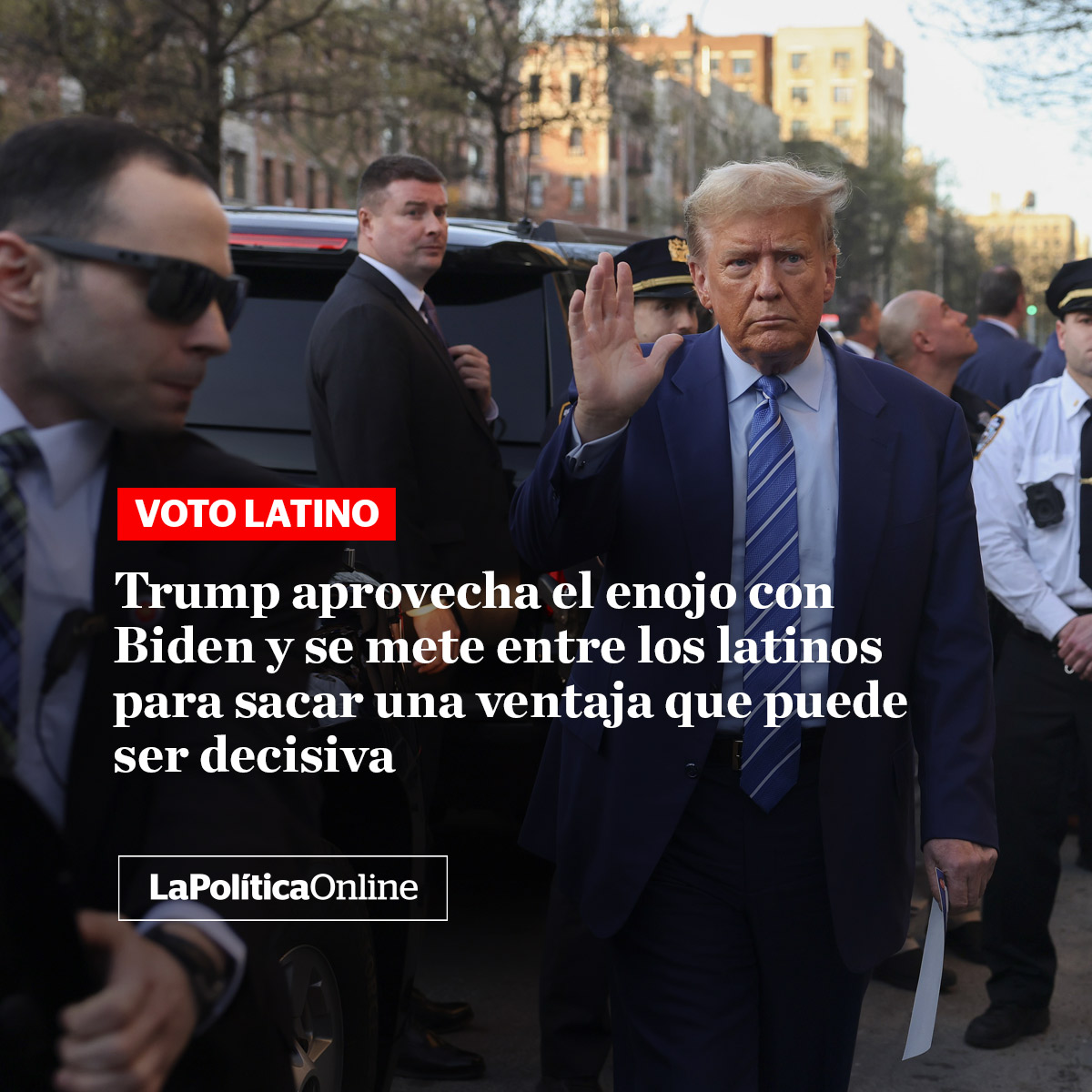 LPOArg's tweet photo. 🔴#VotoLatino #LPOUSA | El republicano apareció por sorpresa en una bodega latina de Harlem. Las ultimas encuestas muestran que el presidente cae entre los hispanos debido a la economía: https://t.co/9C8z8DxHk2 https://t.co/kfWoBnZ7xT