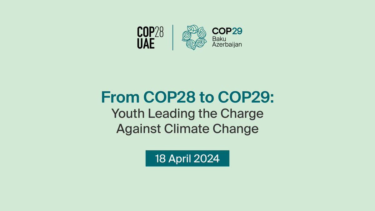Tomorrow, on the sidelines of #ECOSOC Youth Forum 2024, we will host a side event 'From #COP28 to #COP29: #Youth Leading the Charge Against Climate Change'. Registration is available via forms.gle/xwk4fwDKBykdJk…. #COP29Azerbaijan #Youth2030 #GlobalGoals #YouthEmpowerment