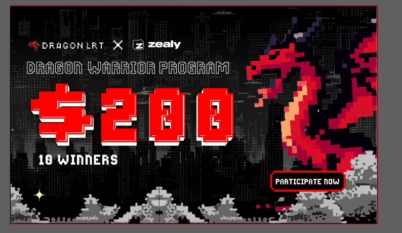 🌟 Exciting weekly surprises await you on Dragon LRT's Zealy! 🚀 Total Prize Pool: $200 weekly, evenly shared among the Top 10 participants. Half in USDT and half in $esFIRElater. zealy.io/cw/dragonlrt/l…