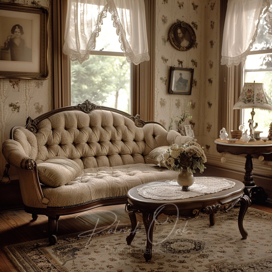 Step into the past with our Victorian living room! 🕰️✨ Located in a historical district and captured in beautiful sepia, this space is a haven of nostalgia. What's your favorite vintage detail? 🏛️💼 #VintageDecor #HistoricalHome #NostalgicDesign #VictorianElegance