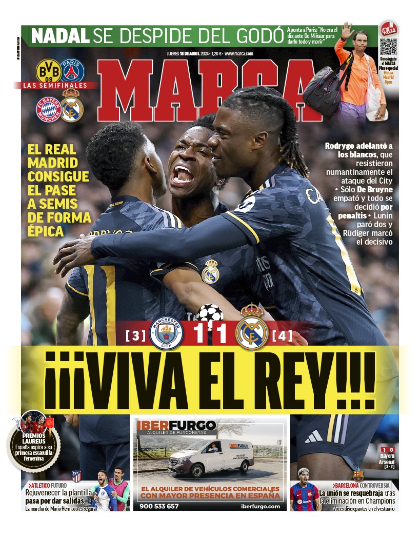 PORTADA DE MARCA. @marca el rey #HalaMadrid 🤍💪💪👏👏👏 #ComoNoTeVoyAQuerer 🤍👏👏👏