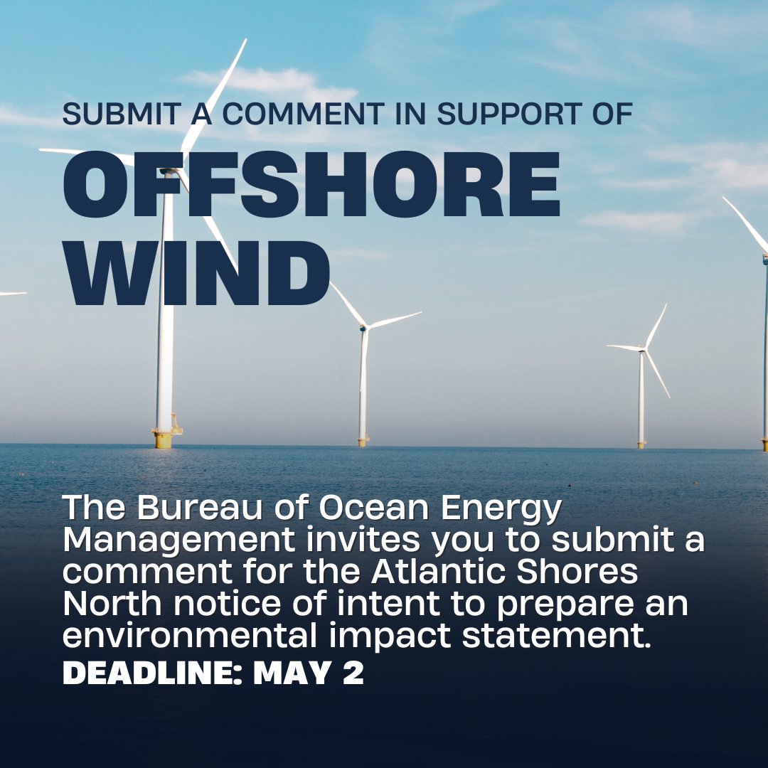 Make your voice heard 🗣️ Submit a comment to BOEM by May 2nd to show your support for #OffshoreWind 🗓️ tinyurl.com/5n6d88r2