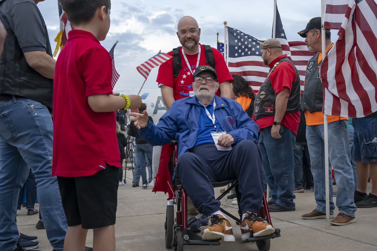 Images from yesterday’s Honor Flight … 83 veterans and their guardians flew out of the Purdue Airport to Washington D.C. and back #HonorFlight @HonorFlightNet