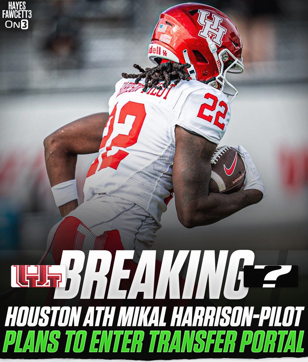 BREAKING: Houston ATH Mikal Harrison-Pilot plans to enter the Transfer Portal, he tells @on3sports

The 6’0 205 ATH from Temple, TX will have 4 years of eligibility remaining 

Was a 2023 Adidas All-American & held 47 offers out of High School

on3.com/db/mikal-harri…