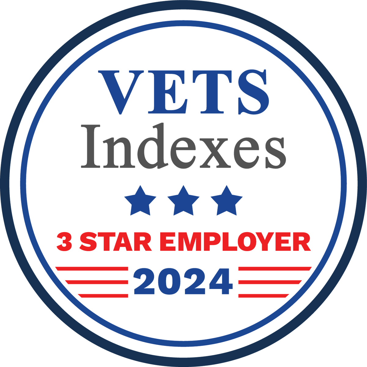 Thank you, VETS Indexes, for recognizing us as a 3 Star Employer! We are proud of our commitment to recruiting, hiring, retaining, developing and supporting veterans and the military-connected community. bit.ly/4cUmcW5