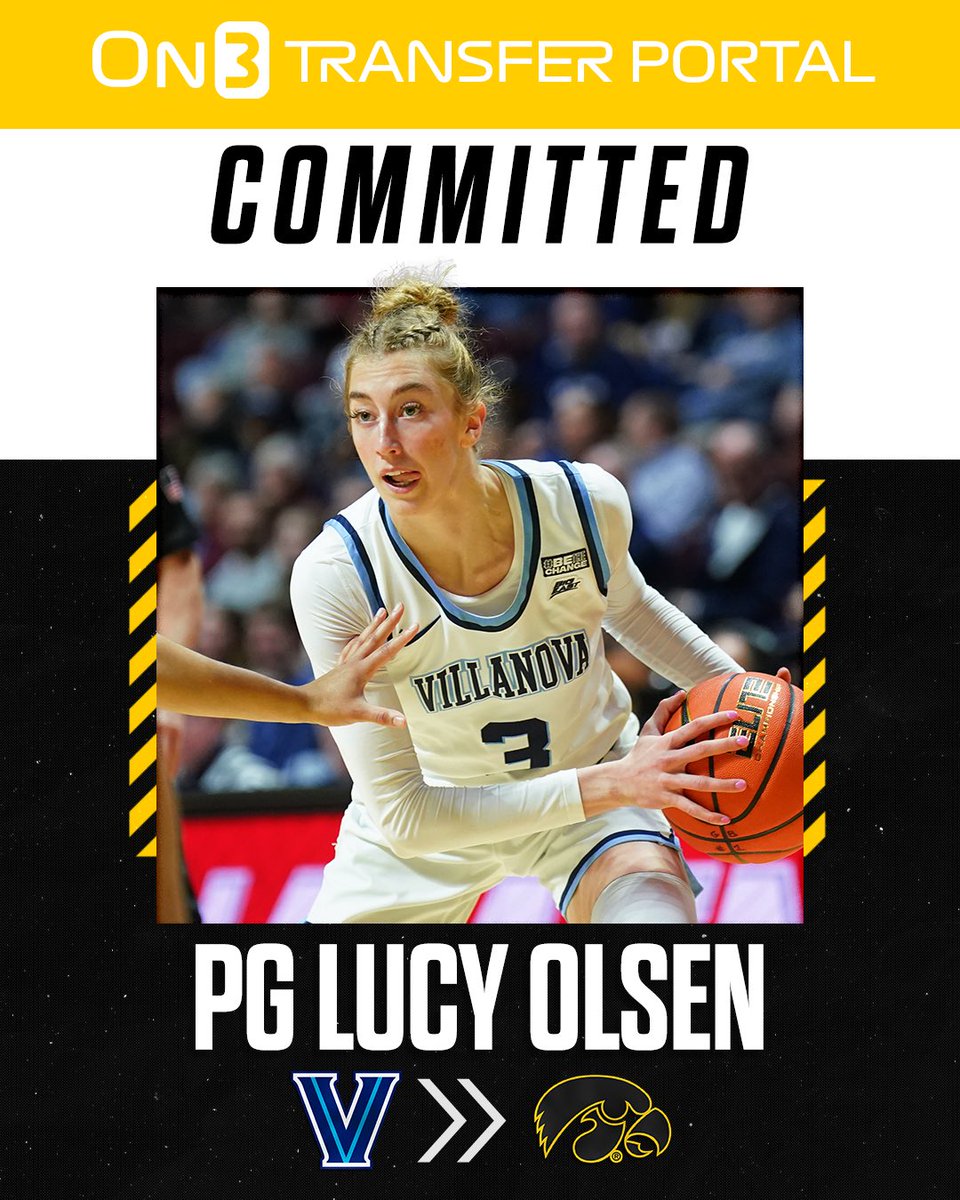 BREAKING🚨

Villanova transfer point guard Lucy Olsen has committed to Iowa.

Third in the country in scoring (23.3 ppg) last season and an AP Honorable Mention All-American.

Rated as the 4th-best available player in the portal by ESPN.
