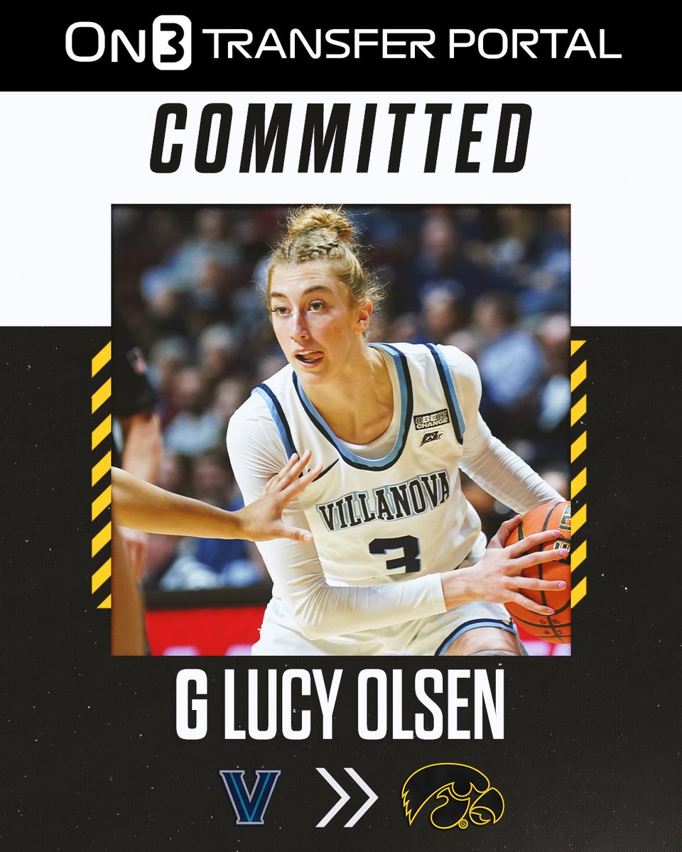 NEWS: Villanova star transfer guard Lucy Olsen has committed to Iowa, @goodmansport reports. She averaged 23.3 PPG last season👀 on3.com/college/iowa-h…